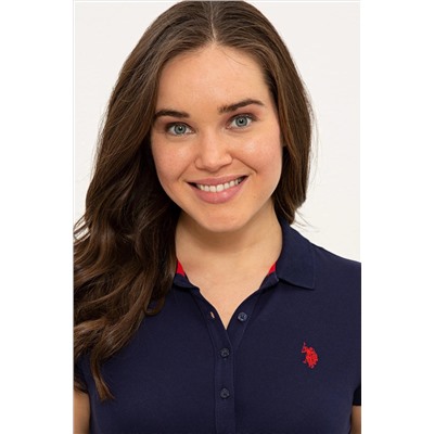 Kadın Lacivert Basic Polo Yaka Tişört