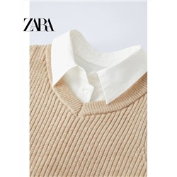 ZARA  😍 официальный сайт⚡️ ещё один вариант для школы 🏫  скидка  58🛍    ✅Цвет: на фото     ✅Материал: хлопок ( больше информации нет)