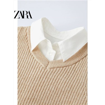 ZARA  😍 официальный сайт⚡️ ещё один вариант для школы 🏫  скидка  58🛍    ✅Цвет: на фото     ✅Материал: хлопок ( больше информации нет)