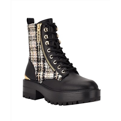 GUESS Women's Fearne Lug Sole Lace Up Bootie