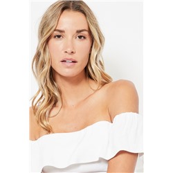 Top crop de lino - Blanco