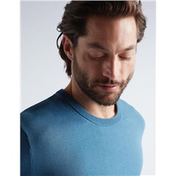 Knitted Jumper, Men, Blue