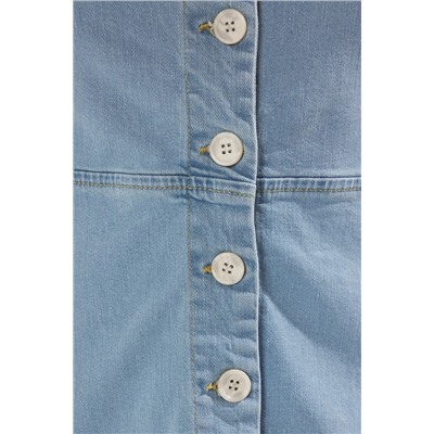 Açık Mavi Comfort Denim Büyük Beden Elbise TBBSS23AH00078