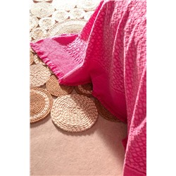 Aceline Çift Kişilik %100 Pamuk Yatak Örtüsü - Pembe
