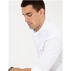 Bej Slim Fit Uzun Kollu Gömlek