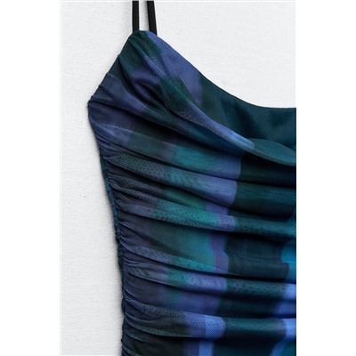 PRINTED TULLE DRESS