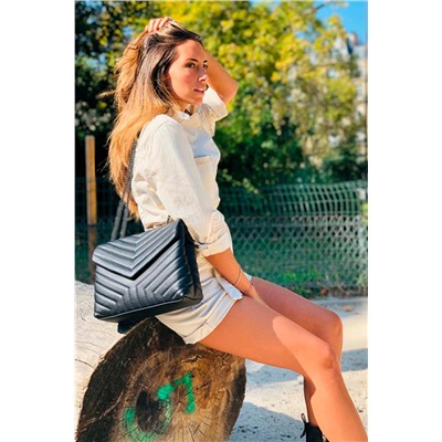 Bandolera de piel Mvivi Maison Héritage - Negro