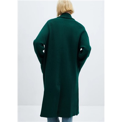 Abrigo oversize punto bolsillos