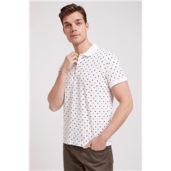 Lee Cooper Erkek Paper Baskılı Pike Polo Yaka T-Shirt Beyaz 202 LCM 242044