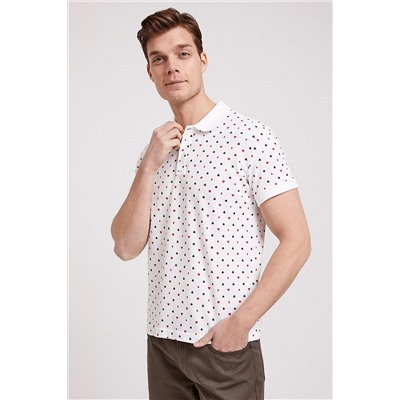 Lee Cooper Erkek Paper Baskılı Pike Polo Yaka T-Shirt Beyaz 202 LCM 242044