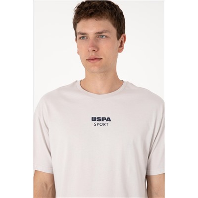 Erkek Comfort Fit Bisiklet Yaka Açık Gri Tişört