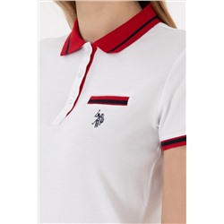 Kadın Beyaz Polo Yaka Tişört