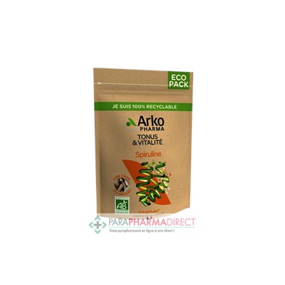 Arkopharma ArkoGélules - Spiruline - Tonus & Vitalité BIO 270 gélules - ECO PACK