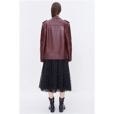 Chaqueta de piel Burdeos