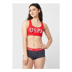 U.S. Polo Assn. Kadın Likralı Pamuklu Spor Büstiyer Şort Takımı U7S7P3O7L5