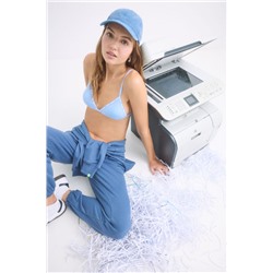 Pantalón largo jogger felpa azul