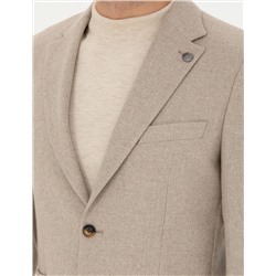 Bej Slim Fit Ceket