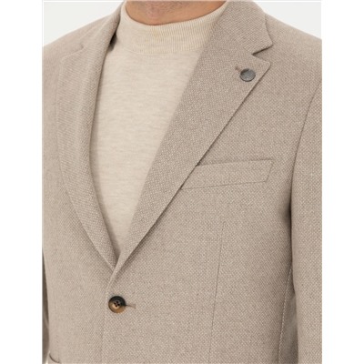 Bej Slim Fit Ceket
