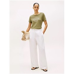 Laurel Crest Logo Slub Cotton T-Shirt