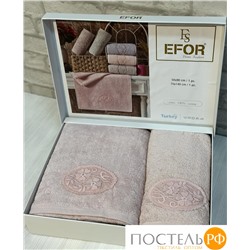T1160/SM-03 Набор полотенец EFOR из 2-х предметов (50*90 и 70*140) MOTIF GUPUR сухая роза GULKURUSU