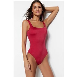 TRENDYOLMİLLA Bordo Kare Yaka Normal Paça Mayo TBESS23MA00107