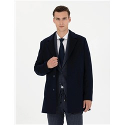 Lacivert Ex. Slim Fit Kaşe Kaban