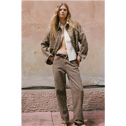 TRF RELAXED FIT HIGH-WAIST ANIMAL PRINT JEANS