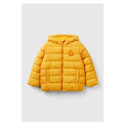 United Colors of BenettonErkek Çocuk Hardal Sarı Logolu Puffer Mont