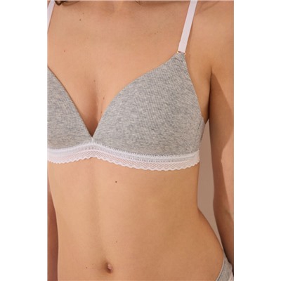 CHARMING Sujetador triangular algodón relleno gris