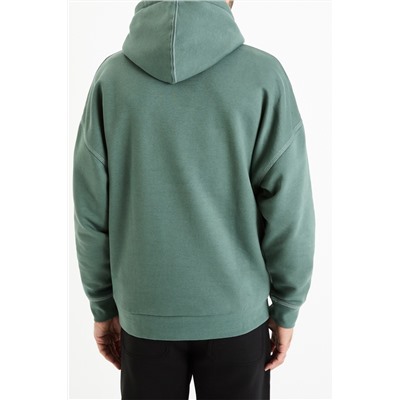 Sudadera oversize con capucha - Verde