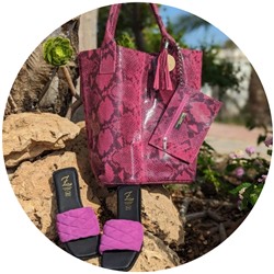 Ab.Zapatos 3420 BENEDETTO+PELLE SHOPPER PITON FUXIA АКЦИЯ
