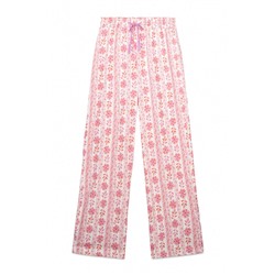 Pantalón largo 100% algodón flores