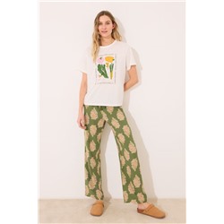 Pantalón largo viscosa flores