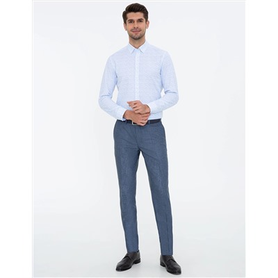 Açık Mavi Slim Fit Uzun Kollu Gömlek