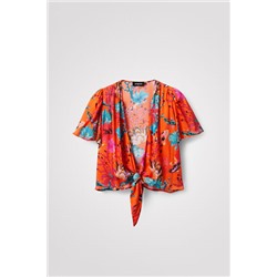 Blusa anudada corales