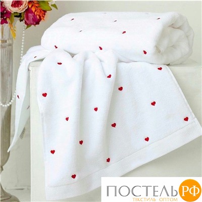 1018G11178100 Полотенце Soft cotton LOVE белый-красный 75X150