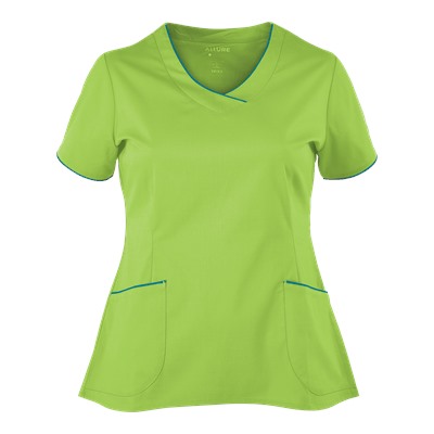 White Cross Scrubs Allure STRETCH High Low Top