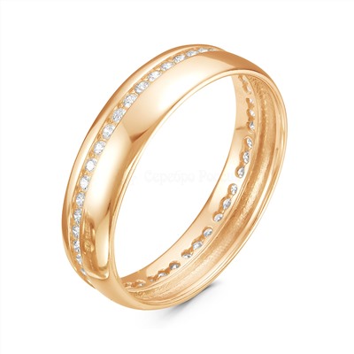 Кольцо из золочёного серебра с фианитами 925 пробы п1-230з200