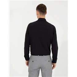 Siyah Regular Fit Uzun Kollu Klasik Gömlek
