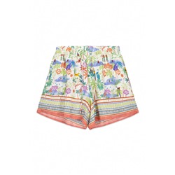 Pantalón corto viscosa estampado paisaje