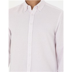 Bordo Slim Fit Uzun Kollu Gömlek