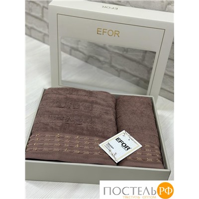 T1146/SM04 Набро полотенец EFOR из 2-х предметов (50*90.70*140) модель FITILLI (кофейный) KAHVE