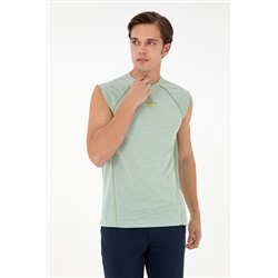 Erkek Oversize Fit Bisiklet Yaka Yeşili Tişört