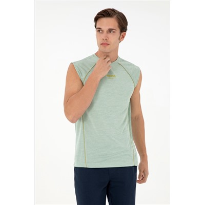 Erkek Oversize Fit Bisiklet Yaka Yeşili Tişört