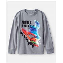 Carter's Boys Skateboard Long-Sleeve Graphic Tee - Grey