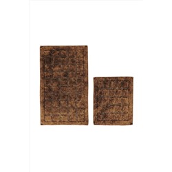 Çeyiz Diyarı Kahverengi Bergama Pamuk Banyo Paspas Seti 2 Li CD124033