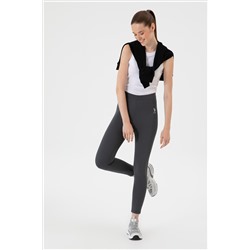 Kadın Antrasit Yüksek Bel Toparlayıcı Günlük Tayt