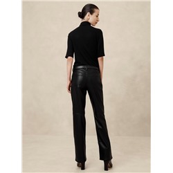 Mid-Rise Bootcut Vegan Leather Pant
