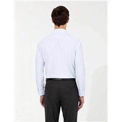 Açık Mavi Slim Fit Armürlü Gömlek