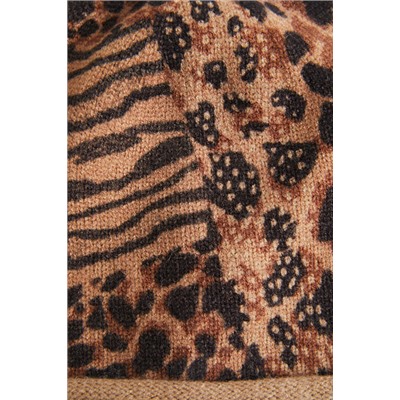 Gorro punto patch animal print